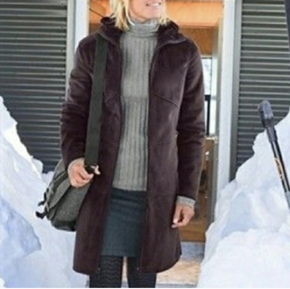 Athleta Minka Fleece Coat Sz.L Eggplant/ Purple